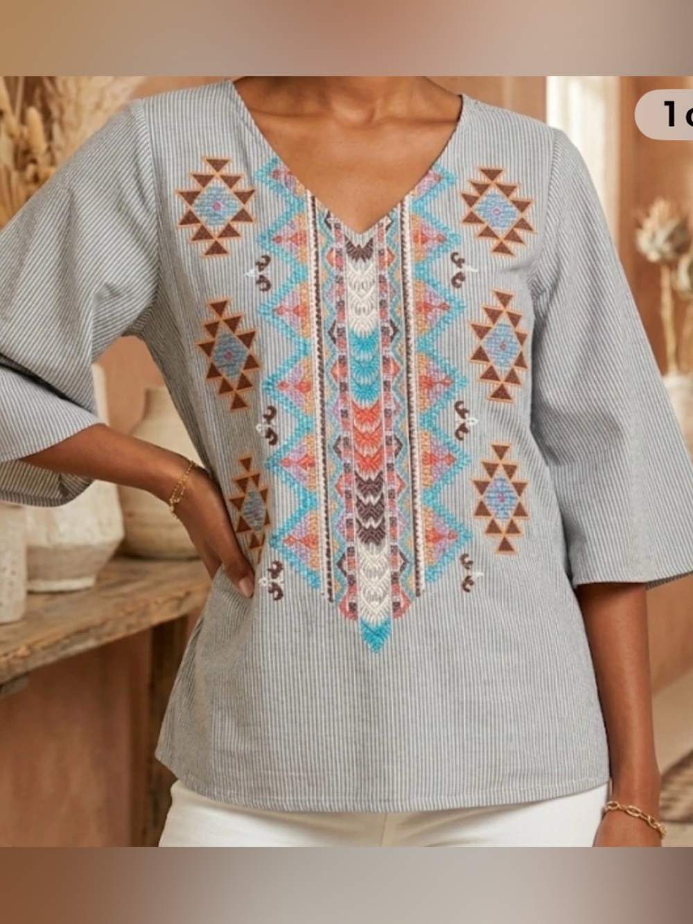 Savanna Jane embroidered blouse size small